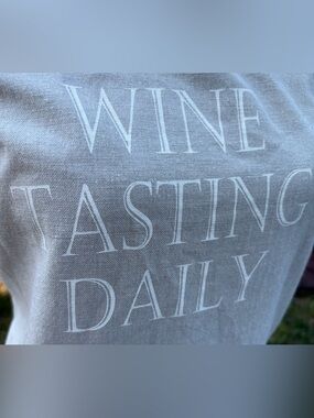 Wine Tasting Daily Printed Kitchen Towel - White on Light Gray